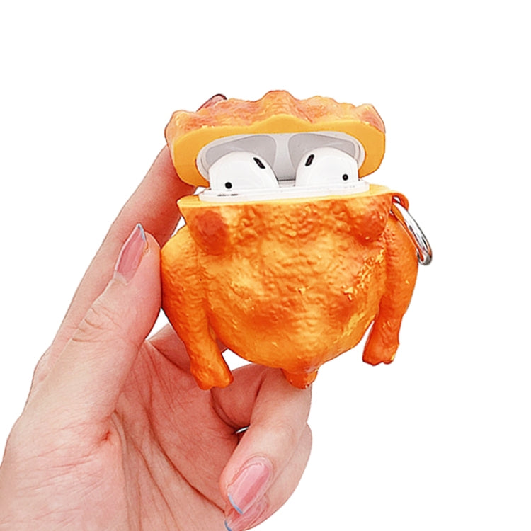 Roast Chicken Shape Silicone Wireless Earphone Protective Case with Hook Up For AirPods 1 / 2
