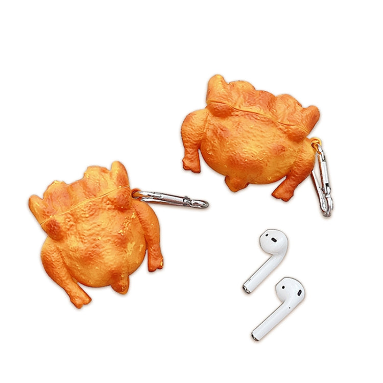 Roast Chicken Shape Silicone Wireless Earphone Protective Case with Hook Up For AirPods 1 / 2