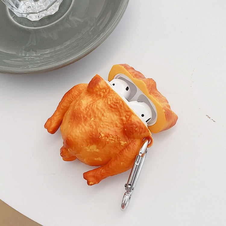 Roast Chicken Shape Silicone Wireless Earphone Protective Case with Hook Up For AirPods 1 / 2