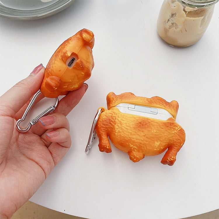 Roast Chicken Shape Silicone Wireless Earphone Protective Case with Hook Up For AirPods 1 / 2