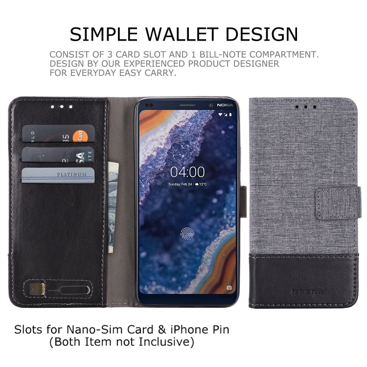 For Nokia 9 PureView MUXMA MX102 Horizontal Flip Canvas Leather Case with Stand & Card Slot & Wallet Function
