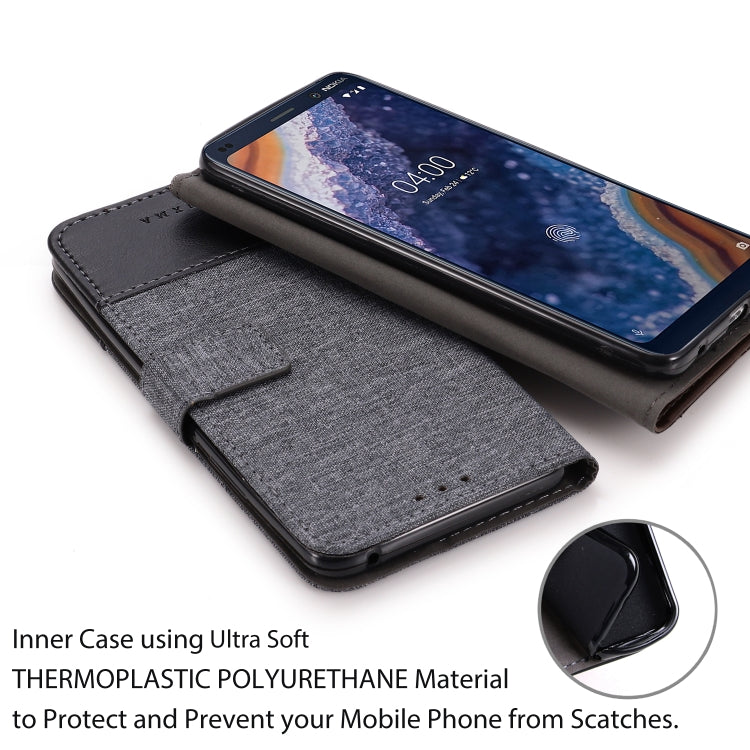For Nokia 9 PureView MUXMA MX102 Horizontal Flip Canvas Leather Case with Stand & Card Slot & Wallet Function