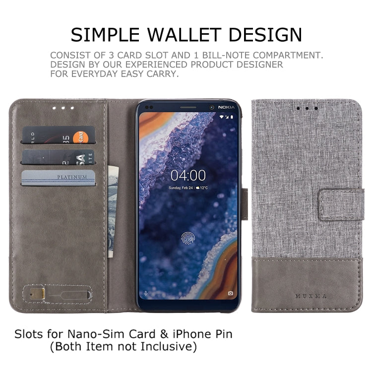 For Nokia 9 PureView MUXMA MX102 Horizontal Flip Canvas Leather Case with Stand & Card Slot & Wallet Function