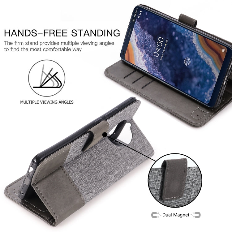 For Nokia 9 PureView MUXMA MX102 Horizontal Flip Canvas Leather Case with Stand & Card Slot & Wallet Function