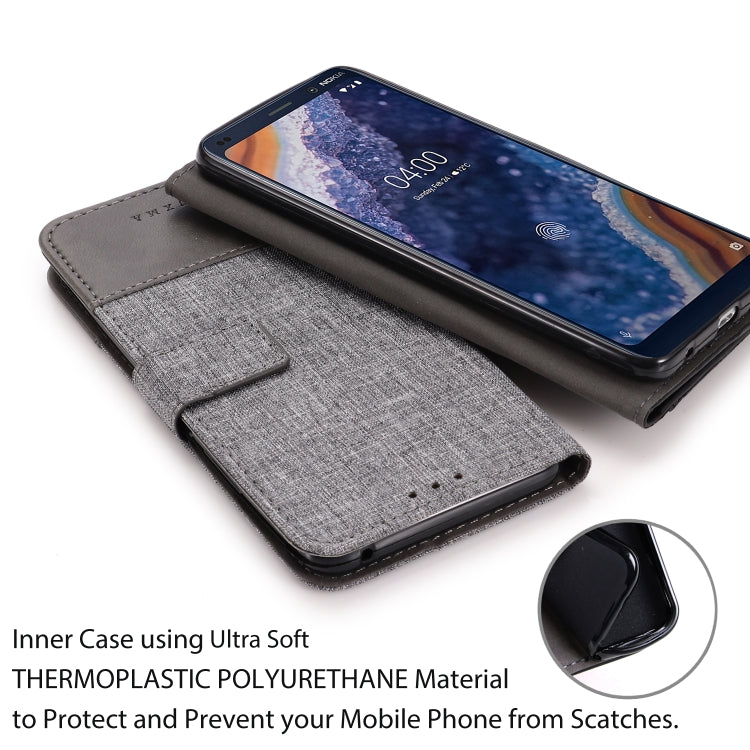 For Nokia 9 PureView MUXMA MX102 Horizontal Flip Canvas Leather Case with Stand & Card Slot & Wallet Function