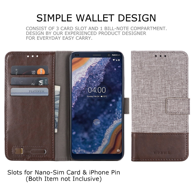 For Nokia 9 PureView MUXMA MX102 Horizontal Flip Canvas Leather Case with Stand & Card Slot & Wallet Function