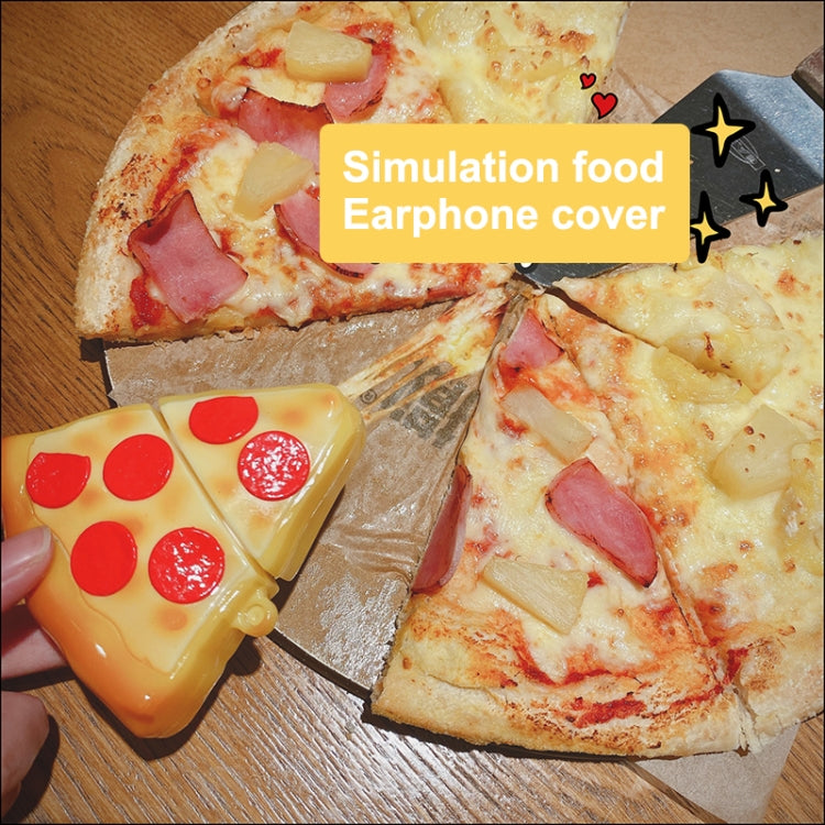 Pizza Shape Silicone Wireless Earphone Protective Case For AirPods 1 / 2