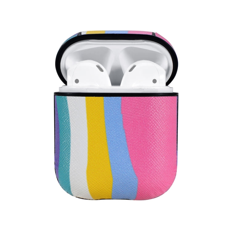 Rainbow Skin Sticking Earphone Protective Case with Hook For AirPods 1 / 2