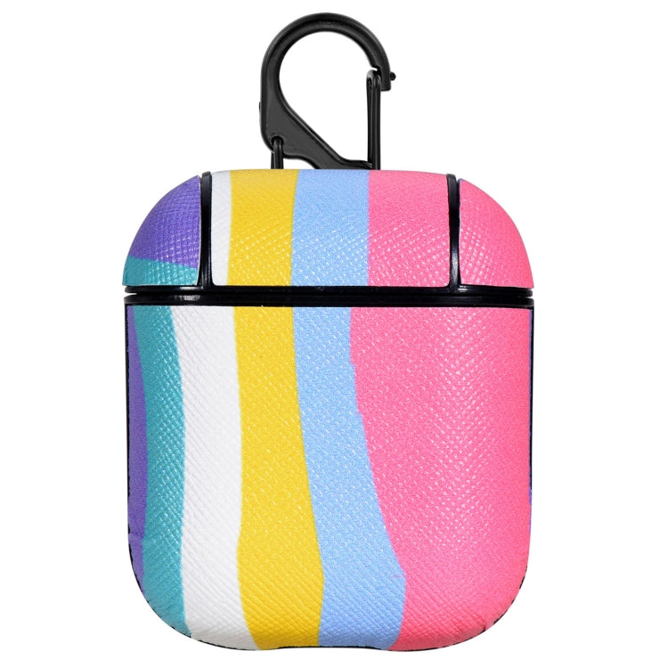 Rainbow Skin Sticking Earphone Protective Case with Hook For AirPods 1 / 2