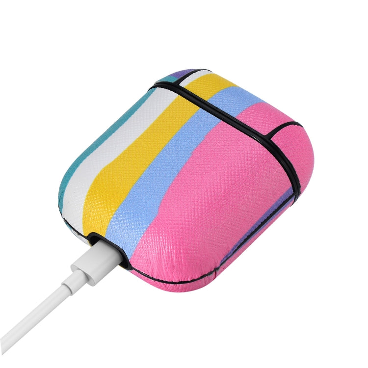 Rainbow Skin Sticking Earphone Protective Case with Hook For AirPods 1 / 2