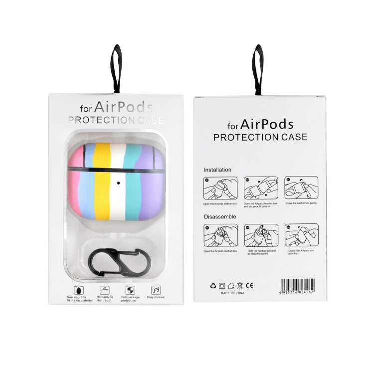 Rainbow Skin Sticking Earphone Protective Case with Hook For AirPods Pro