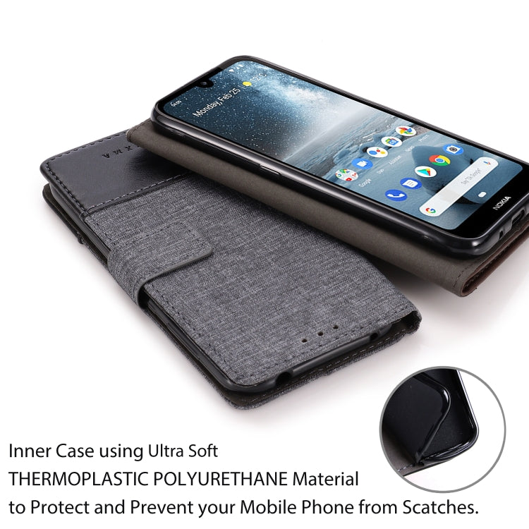 For Nokia 4.2 MUXMA MX102 Horizontal Flip Canvas Leather Case with Stand & Card Slot & Wallet Function