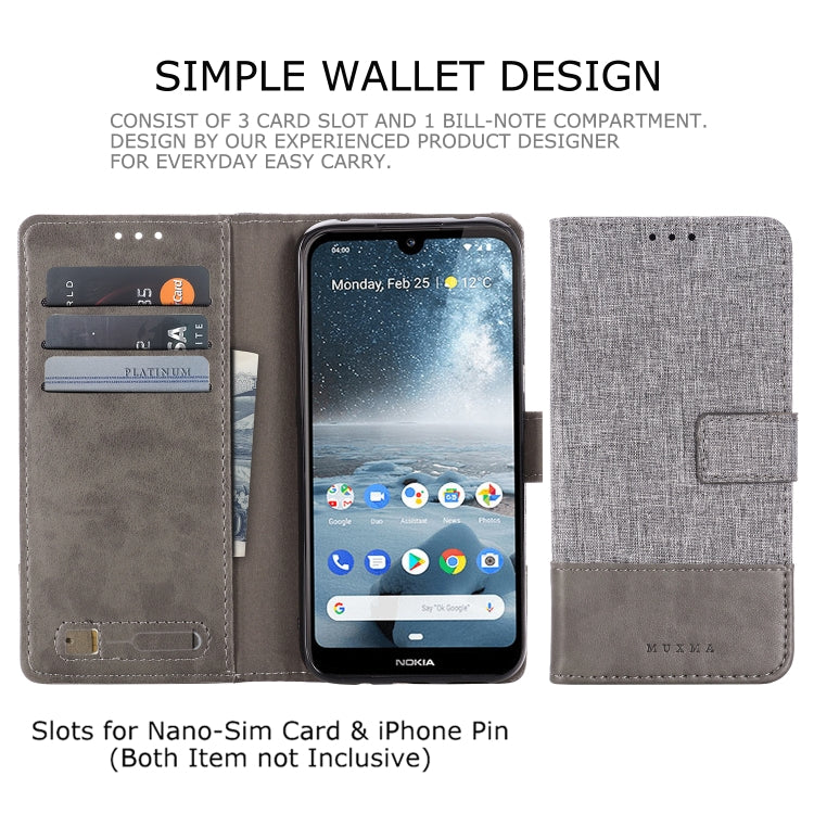 For Nokia 4.2 MUXMA MX102 Horizontal Flip Canvas Leather Case with Stand & Card Slot & Wallet Function