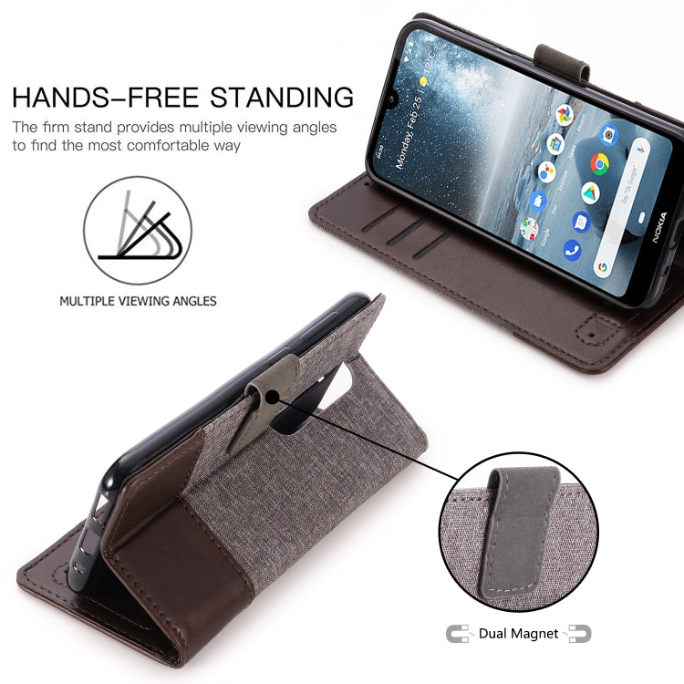 For Nokia 4.2 MUXMA MX102 Horizontal Flip Canvas Leather Case with Stand & Card Slot & Wallet Function