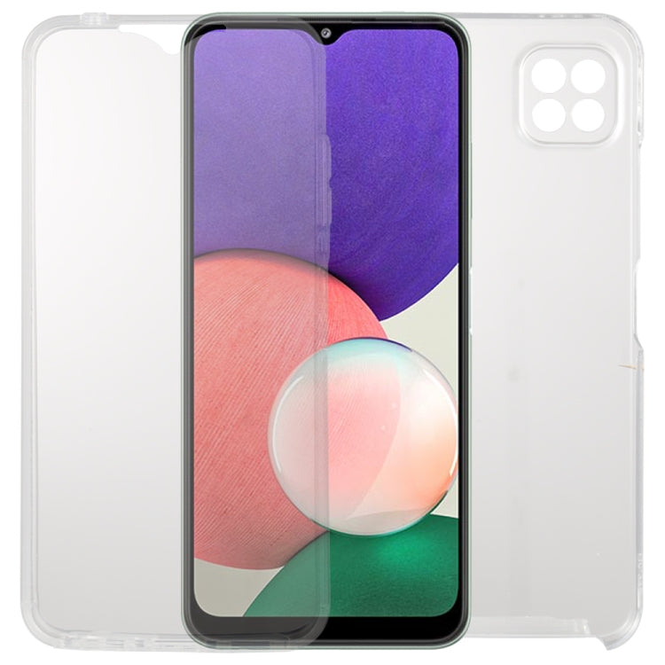For Samsung Galaxy A22 5G PC+TPU Ultra-thin Double-sided Full Coverage Transparent Soft Case