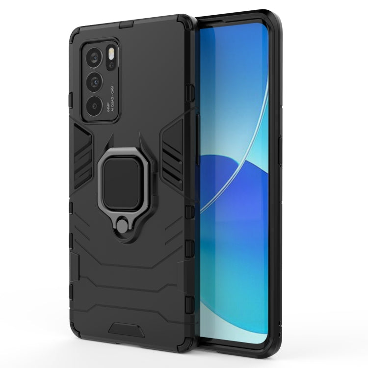 For OPPO Reno6 Pro 5G Shockproof PC + TPU Protective Case with Magnetic Ring Holder