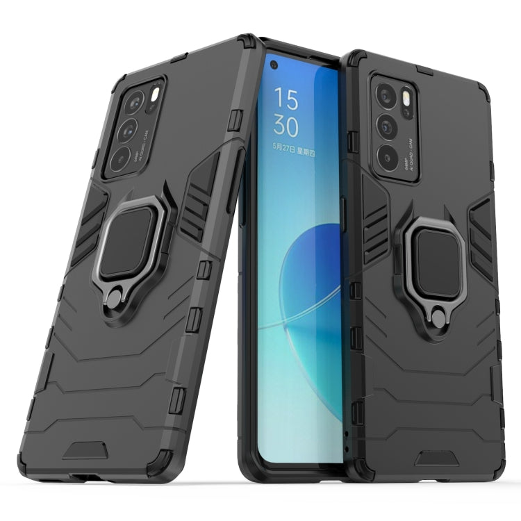 For OPPO Reno6 Pro 5G Shockproof PC + TPU Protective Case with Magnetic Ring Holder