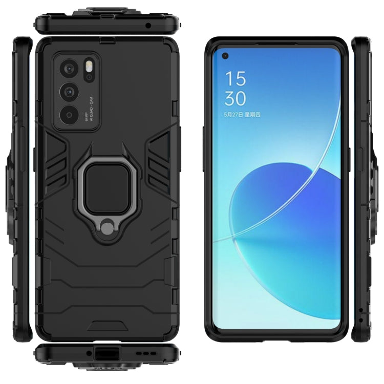For OPPO Reno6 Pro 5G Shockproof PC + TPU Protective Case with Magnetic Ring Holder