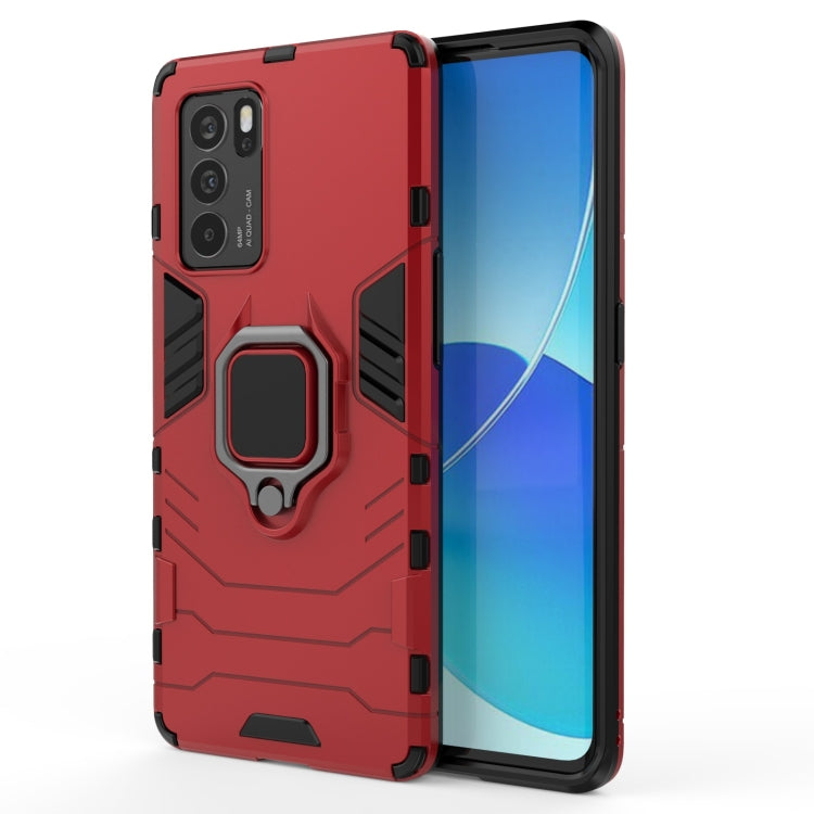 For OPPO Reno6 Pro 5G Shockproof PC + TPU Protective Case with Magnetic Ring Holder