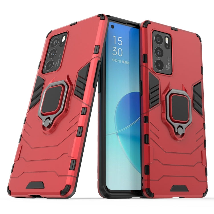 For OPPO Reno6 Pro 5G Shockproof PC + TPU Protective Case with Magnetic Ring Holder