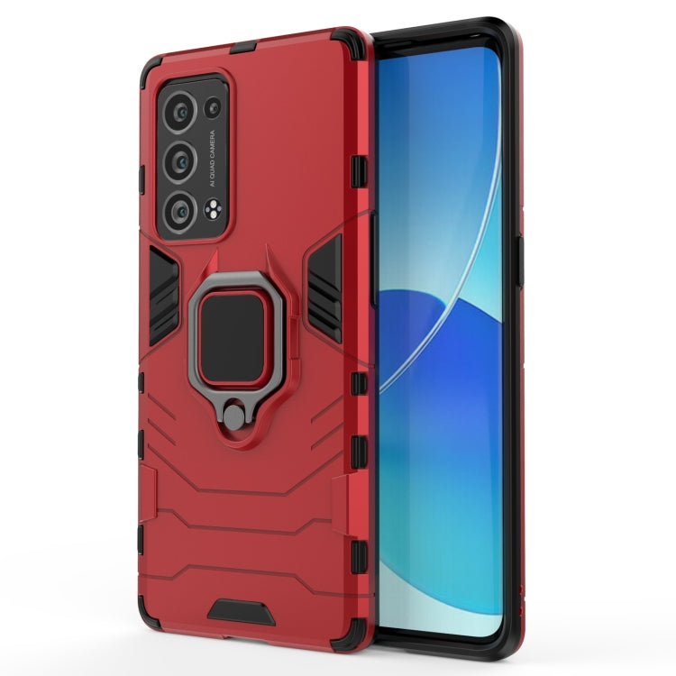 For OPPO Reno6 Pro+ 5G Shockproof PC + TPU Protective Case with Magnetic Ring Holder