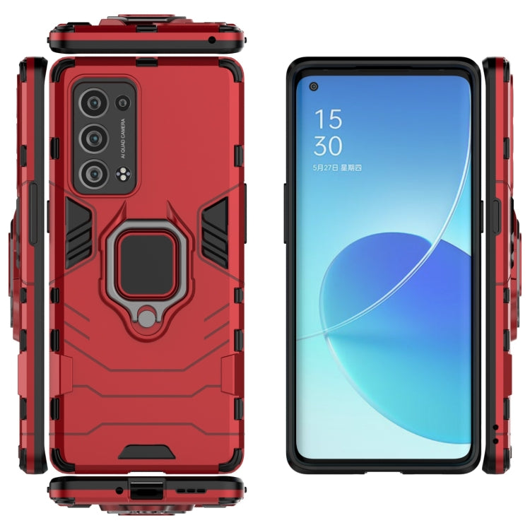For OPPO Reno6 Pro+ 5G Shockproof PC + TPU Protective Case with Magnetic Ring Holder