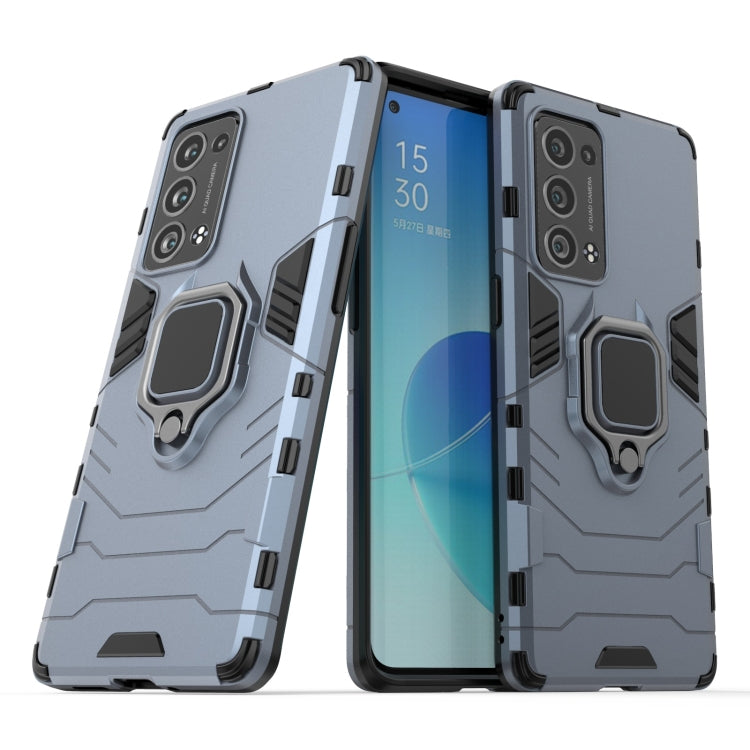 For OPPO Reno6 Pro+ 5G Shockproof PC + TPU Protective Case with Magnetic Ring Holder