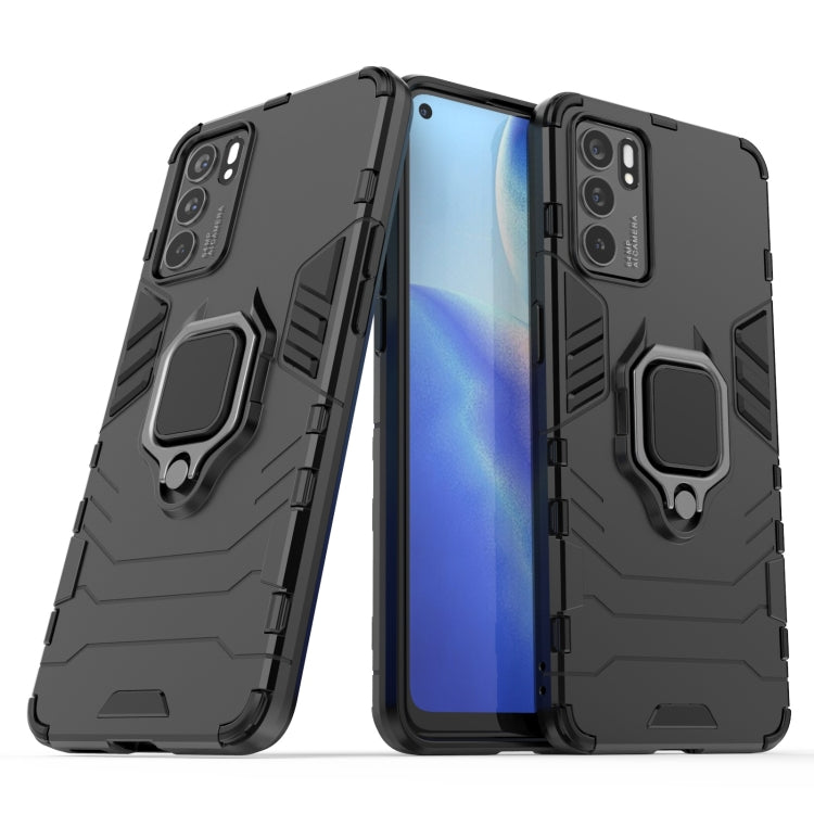 For OPPO Reno6 5G Shockproof PC + TPU Protective Case with Magnetic Ring Holder