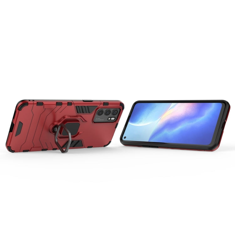For OPPO Reno6 5G Shockproof PC + TPU Protective Case with Magnetic Ring Holder