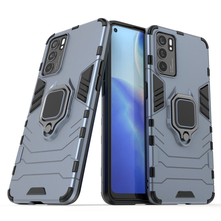 For OPPO Reno6 5G Shockproof PC + TPU Protective Case with Magnetic Ring Holder