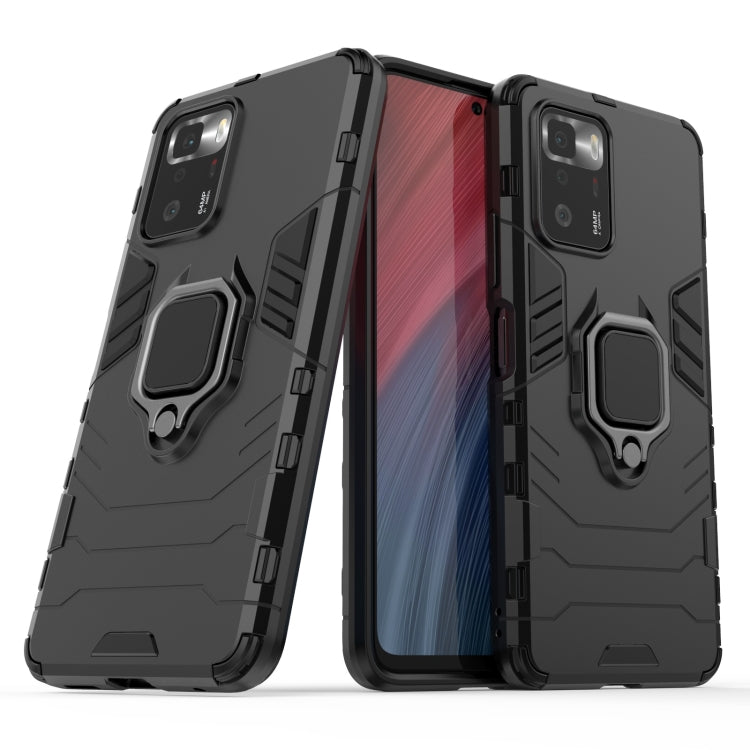 For Xiaomi Redmi Note 10 Pro 5G Shockproof PC + TPU Protective Case with Magnetic Ring Holder