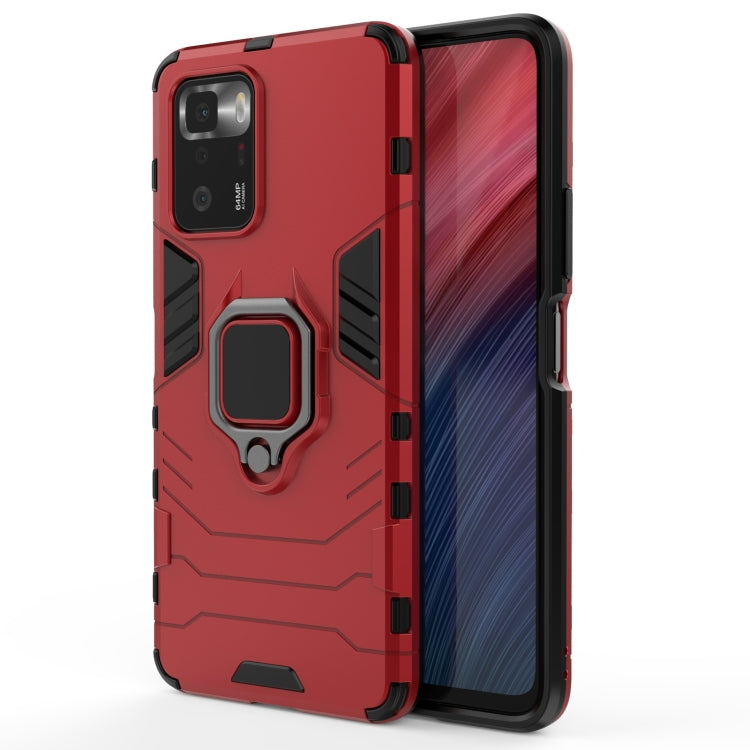 For Xiaomi Redmi Note 10 Pro 5G Shockproof PC + TPU Protective Case with Magnetic Ring Holder