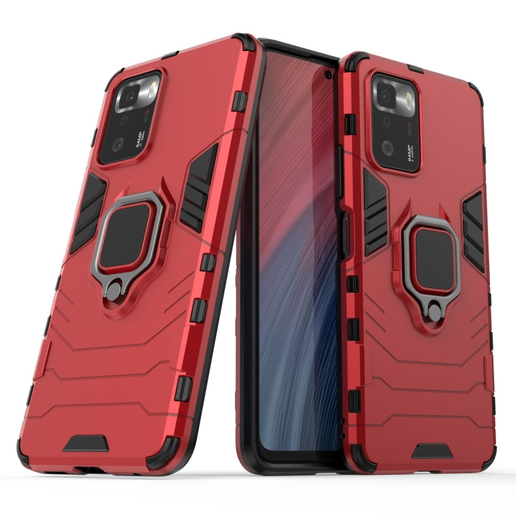 For Xiaomi Redmi Note 10 Pro 5G Shockproof PC + TPU Protective Case with Magnetic Ring Holder