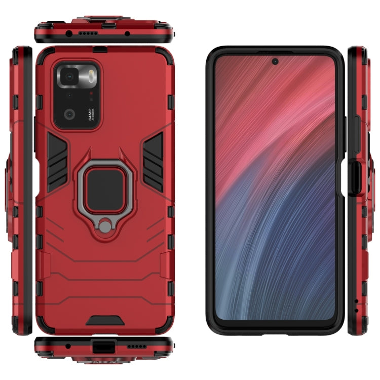 For Xiaomi Redmi Note 10 Pro 5G Shockproof PC + TPU Protective Case with Magnetic Ring Holder