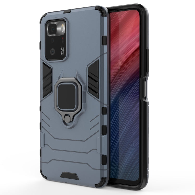 For Xiaomi Redmi Note 10 Pro 5G Shockproof PC + TPU Protective Case with Magnetic Ring Holder