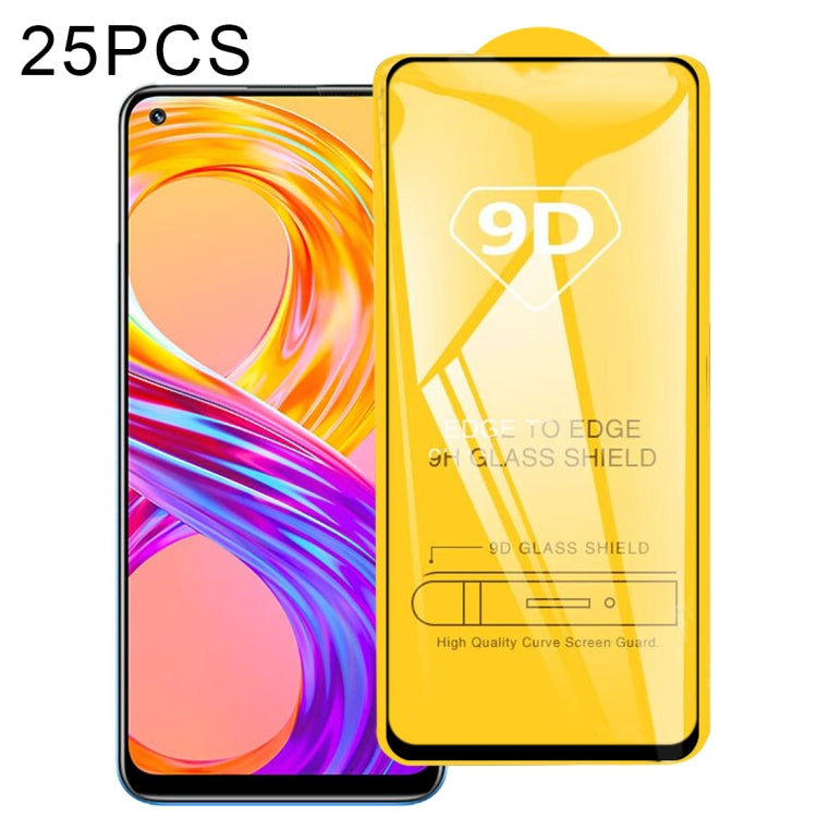For OPPO Realme 8 / 8 Pro / 9 / 9 Pro+ 25 PCS 9D Full Glue Full Screen Tempered Glass Film