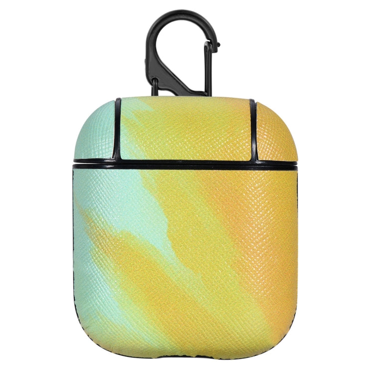 Watercolor Skin Sticking Earphone Protective Case with Hook For AirPods 1 / 2