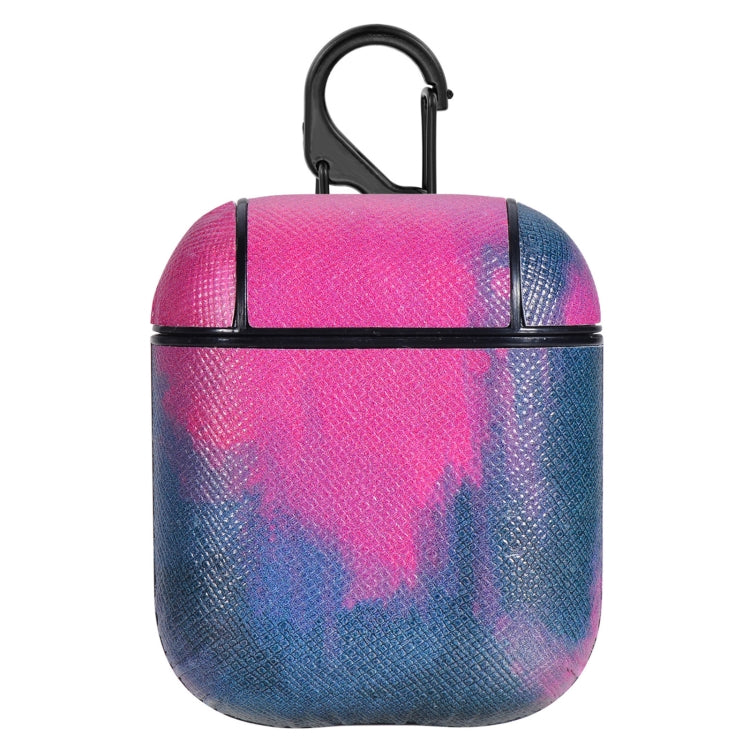 Watercolor Skin Sticking Earphone Protective Case with Hook For AirPods 1 / 2