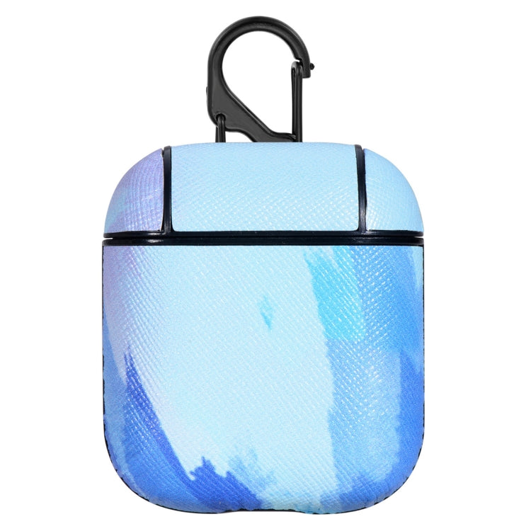 Watercolor Skin Sticking Earphone Protective Case with Hook For AirPods 1 / 2