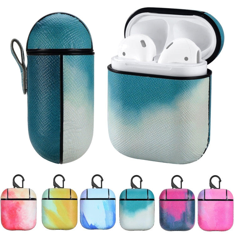 Watercolor Skin Sticking Earphone Protective Case with Hook For AirPods 1 / 2