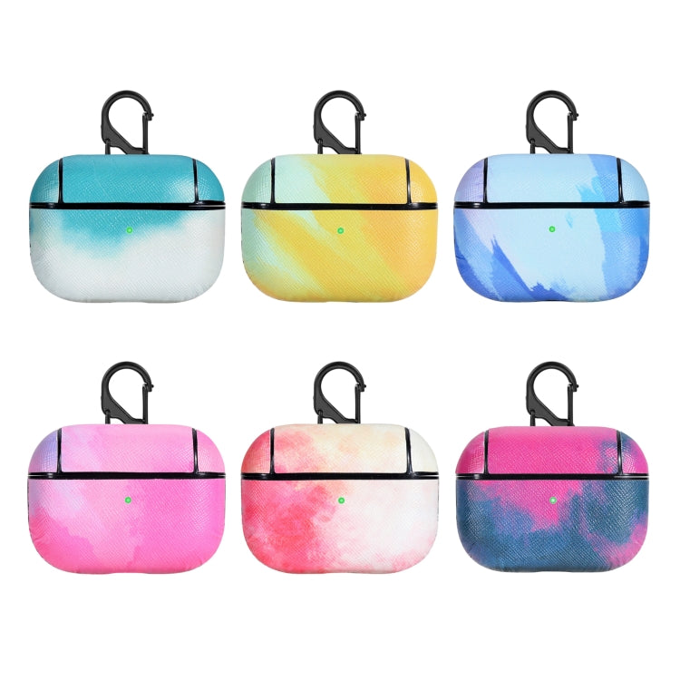 Watercolor Skin Sticking Earphone Protective Case with Hook For AirPods Pro
