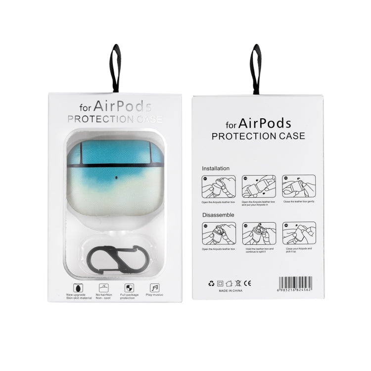 Watercolor Skin Sticking Earphone Protective Case with Hook For AirPods Pro