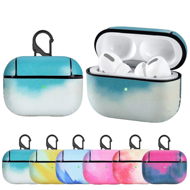 Watercolor Skin Sticking Earphone Protective Case with Hook For AirPods Pro
