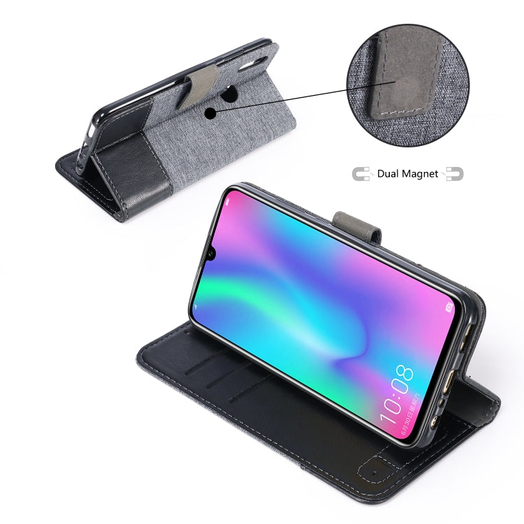 For Huawei Honor 10 Lite MUXMA MX102 Horizontal Flip Canvas Leather Case with Stand & Card Slot & Wallet Function