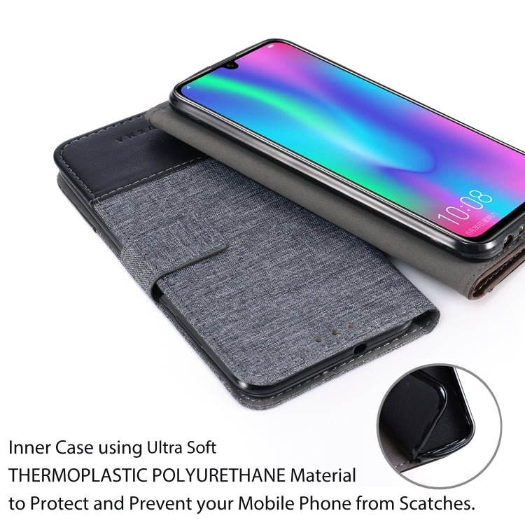 For Huawei Honor 10 Lite MUXMA MX102 Horizontal Flip Canvas Leather Case with Stand & Card Slot & Wallet Function