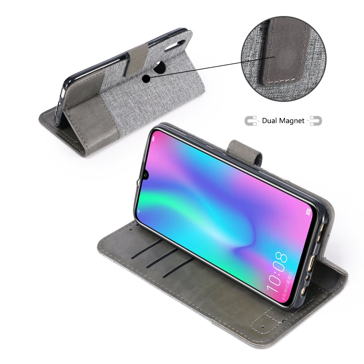 For Huawei Honor 10 Lite MUXMA MX102 Horizontal Flip Canvas Leather Case with Stand & Card Slot & Wallet Function