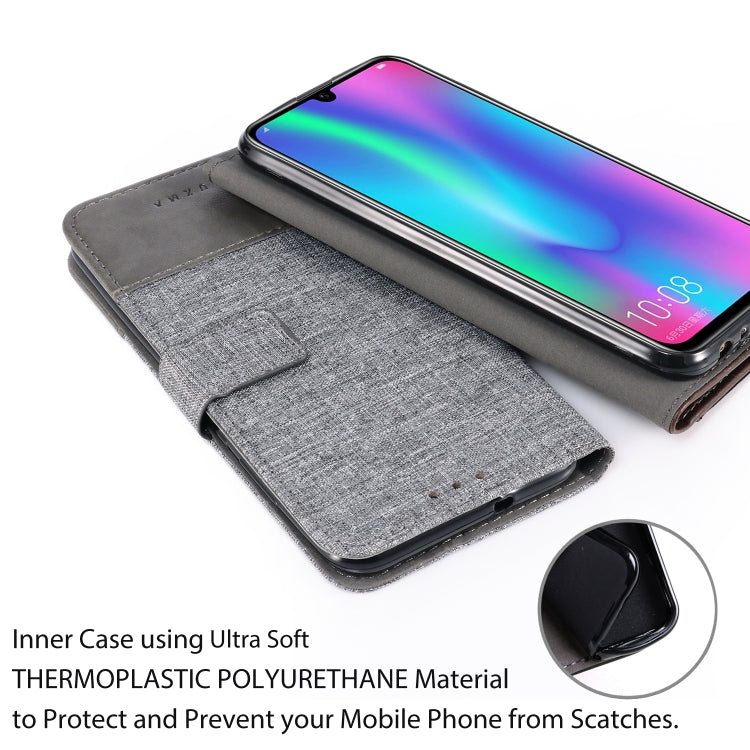 For Huawei Honor 10 Lite MUXMA MX102 Horizontal Flip Canvas Leather Case with Stand & Card Slot & Wallet Function