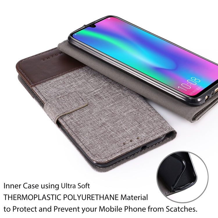 For Huawei Honor 10 Lite MUXMA MX102 Horizontal Flip Canvas Leather Case with Stand & Card Slot & Wallet Function