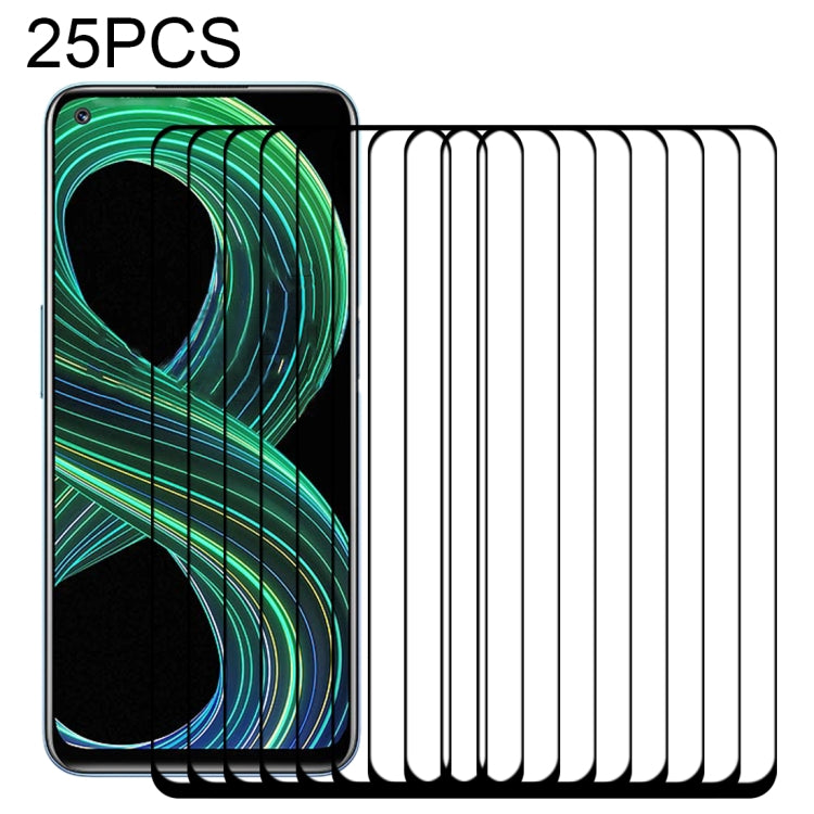For OPPO Realme 8 5G / 8S 5G 25 PCS Full Glue Full Screen Tempered Glass Film