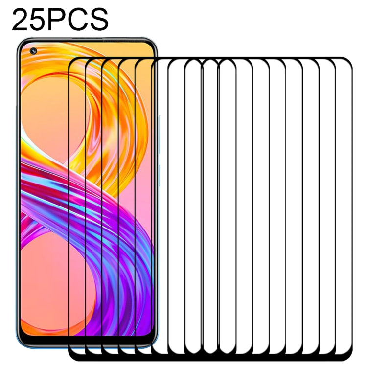 For OPPO Realme 8 / 8 Pro 25 PCS Full Glue Full Screen Tempered Glass Film